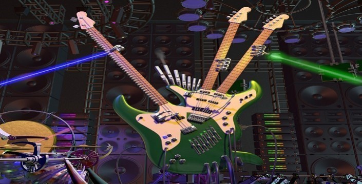 Gitar Robot Tiga Leher 